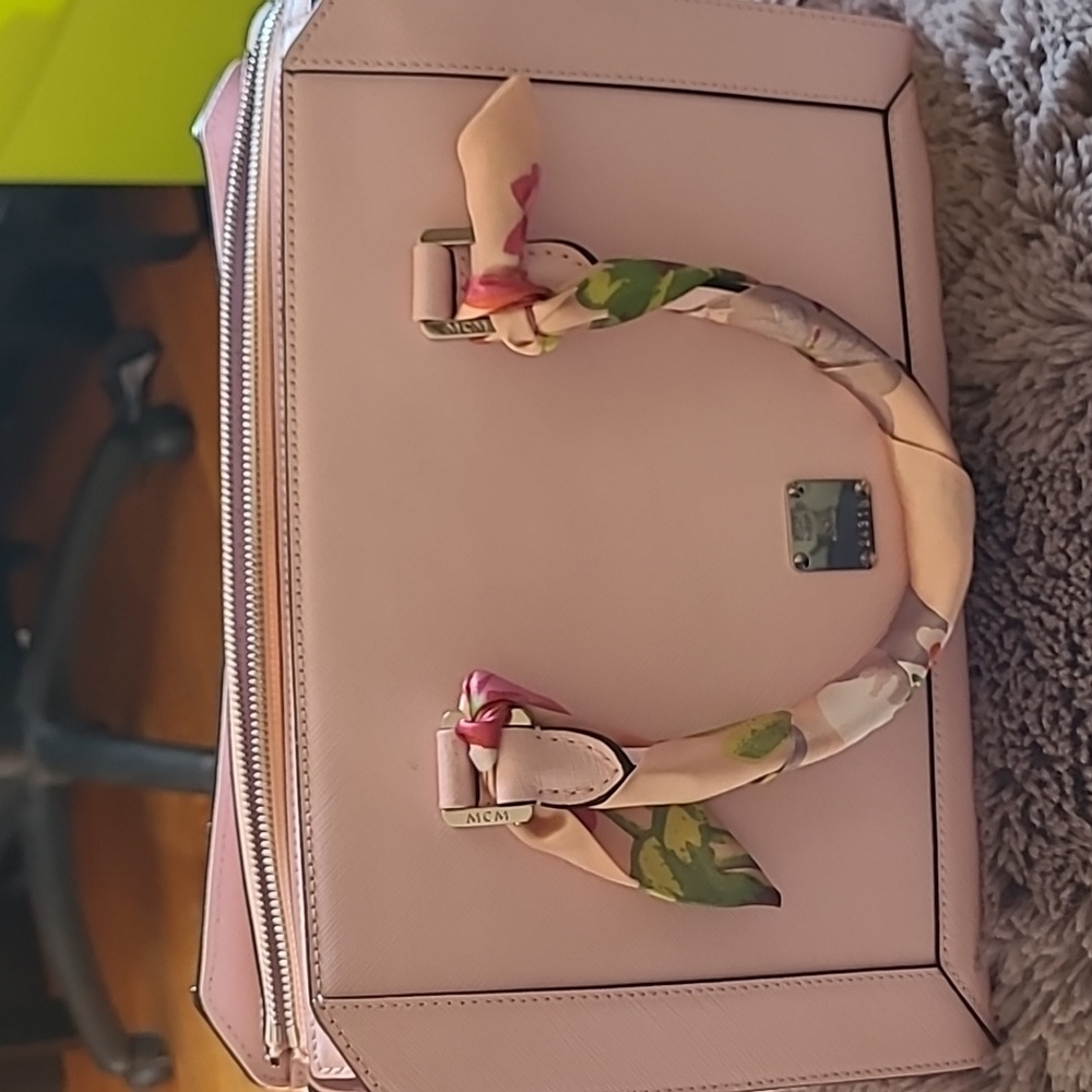 MCM pink satchel bag-